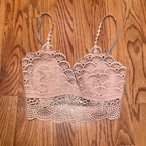 Free People baby pink and blue Bralette XS